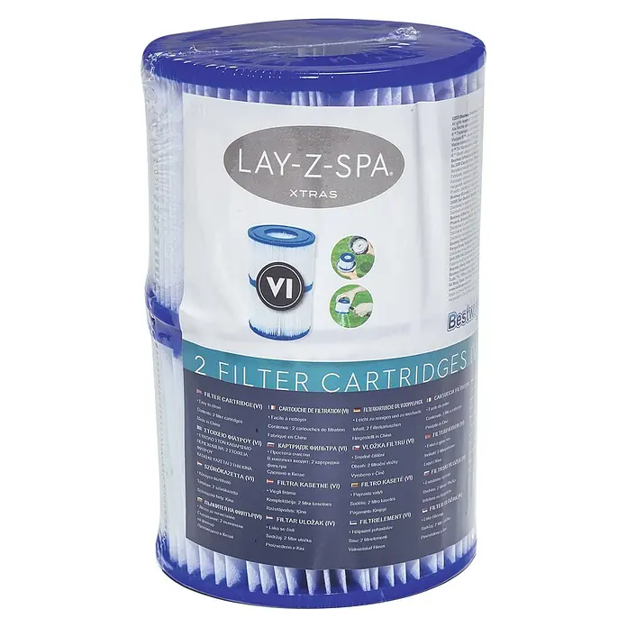 Bestway Filterkartusche Lay-Z-Spa - 10,6 cm - Lay-Z-Spa Xtras Filterkartuschen Doppelpack. Das Set enthält zwei Filterkartuschen für Whirlpools und Pools.