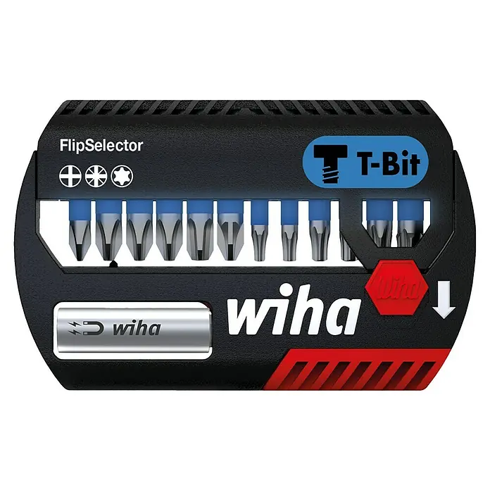Wiha Bit-Set FlipSelector T-Bit - 13 -tlg. - Wiha FlipSelector Bit-Set mit verschiedenen Schraubendreher-Bits für vielfältige Anwendungen im Handwerk. Für präzises und effizientes Arbeiten.