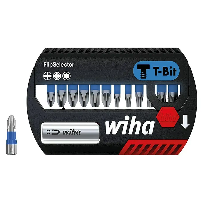 Wiha Bit-Set FlipSelector T-Bit - 13 -tlg. - Wiha FlipSelector T-Bit Set mit verschiedenen Schraubendreher-Bits für unterschiedliche Anwendungen. Inklusive magnetischem Bithalter.