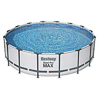 Bestway Opzetzwembad Steel Pro MAX (Ø x h: 488 x 122 cm, Grijs, 19.480 l)