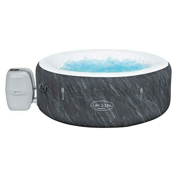 Bestway Lay-Z-Spa Mobilni masažni bazen Boracay Air Jet  (Ø x V: 180 x 66 cm, Črna, 669 l) | 8329 - Outdoor Whirlpools aufblasbar | ICIB - Whirlpools | ICI - Pools & Zubehör | IC - Freizeit im Garten | I - Stadtgarten | BAUHAUS