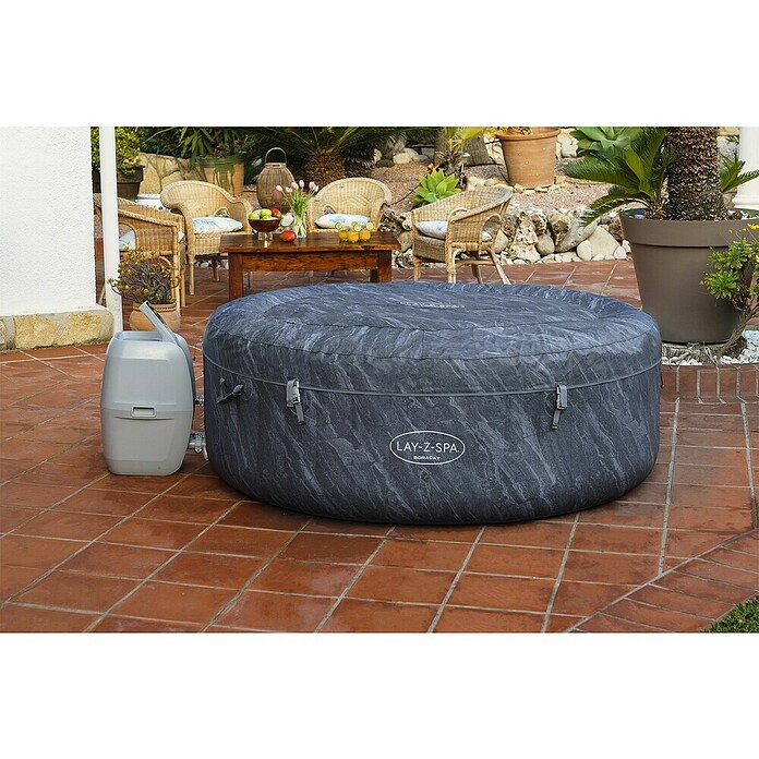 Bestway Lay-Z-Spa Mobilni masažni bazen Boracay Air Jet  (Ø x V: 180 x 66 cm, Črna, 669 l) | 8329 - Outdoor Whirlpools aufblasbar | ICIB - Whirlpools | ICI - Pools & Zubehör | IC - Freizeit im Garten | I - Stadtgarten | BAUHAUS