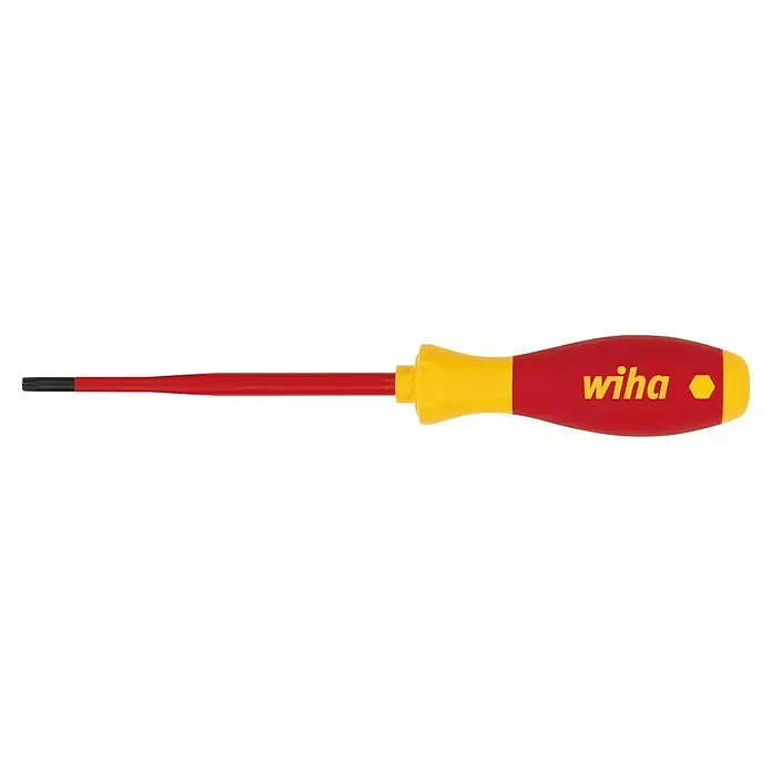 Wiha Elektriker-Schraubendreher SlimFix VDE - TX 25, Klingenlänge: 125 mm - Wiha SoftFinish® Schraubendreher mit rotem und gelbem Griff, ideal für Elektroarbeiten und präzises Schrauben.