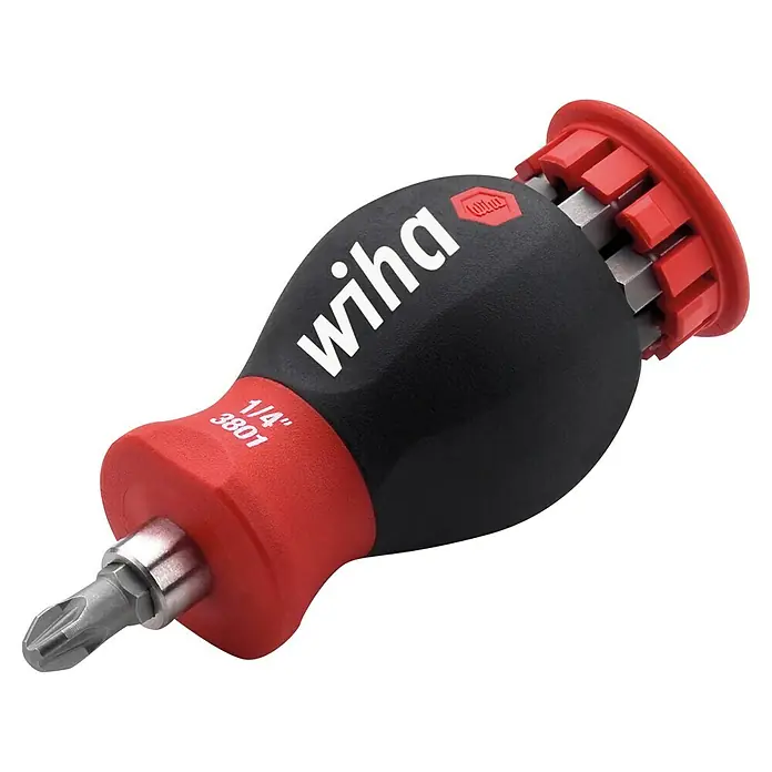 Wiha Mini-Schraubendreher-Set Stubby - 7 -tlg., Geeignet für: TORX®-Schrauben - Wiha Stubby Magazin-Bithalter mit verschiedenen Bits. Kompakter Schraubendreher für Arbeiten auf engstem Raum mit praktischem Bit-Magazin.
