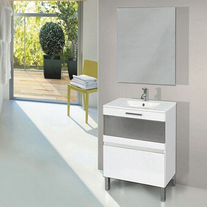 Conjunto de mueble de baño Laura (60 cm, Blanco)