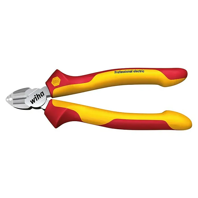Wiha Professional electric Seitenschneider VDE - Länge: 160 mm - Wiha Professional electric Seitenschneider mit rot-gelben Griffen, ideal für professionelle Elektroarbeiten und präzise Schnitte.