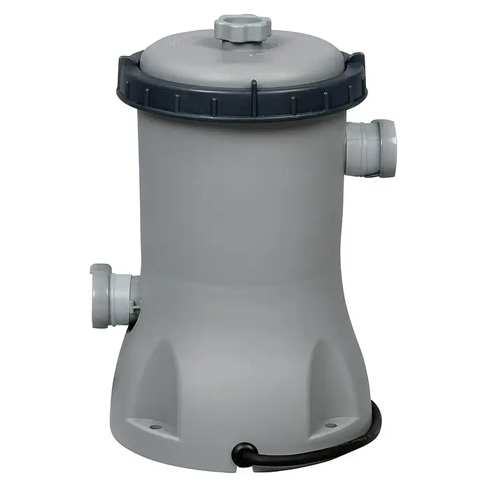 Bestway Frame-Pool Steel Pro Max - Ø x H: 366 x 100 cm, Lichtgrau, 9.150 l - Grauer Poolfilter zur Reinigung des Poolwassers, um es sauber und klar zu halten. Sorgt für angenehmes Badevergnügen.