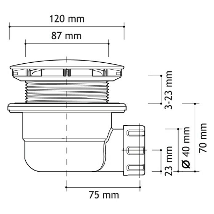 Plastisan Válvula de desagüe de ducha Drena (Diámetro salida: 40 mm)