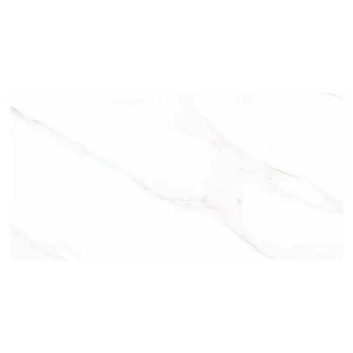 Wandfliese Solo Calacatta - 30 x 60 cm, Weiß, Glänzend - Elegante Marmorfliese in Weiß mit zarten grauen Adern. Ideal für stilvolle Innenräume, die Helligkeit und Reinheit ausstrahlen.