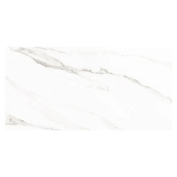 Wandfliese Solo Calacatta - 30 x 60 cm, Weiß, Matt - Elegante Marmorfliese in Weiß mit zarten grauen Adern, ideal für ein stilvolles und modernes Interieur. Die perfekte Wahl für zeitlose Eleganz.