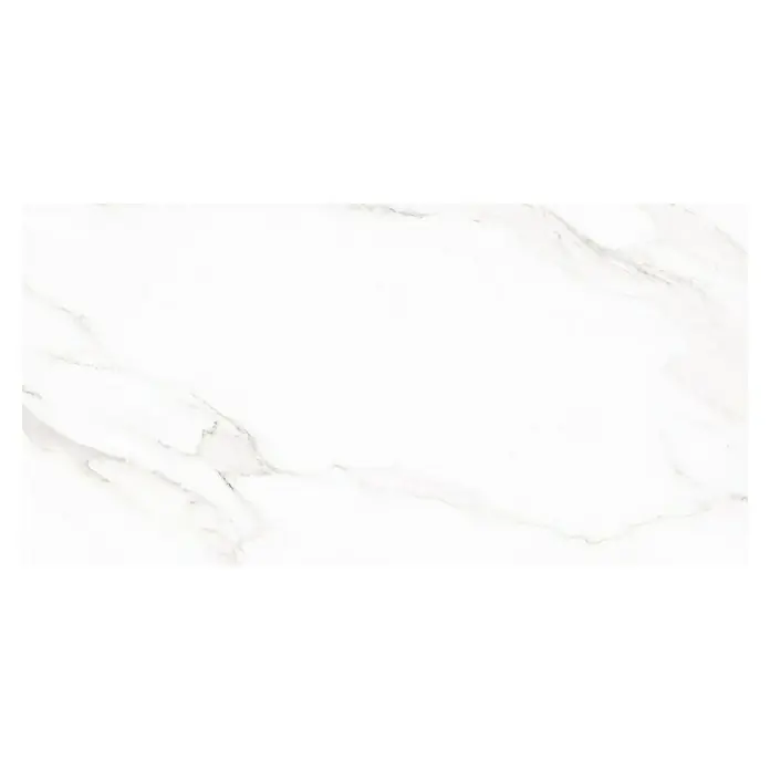 Wandfliese Solo Calacatta - 30 x 60 cm, Weiß, Matt - Elegante weiße Marmorfliese mit subtilen grauen Adern, ideal für moderne und luxuriöse Innenräume. Die glatte Oberfläche reflektiert das Licht und schafft eine helle Atmosphäre.