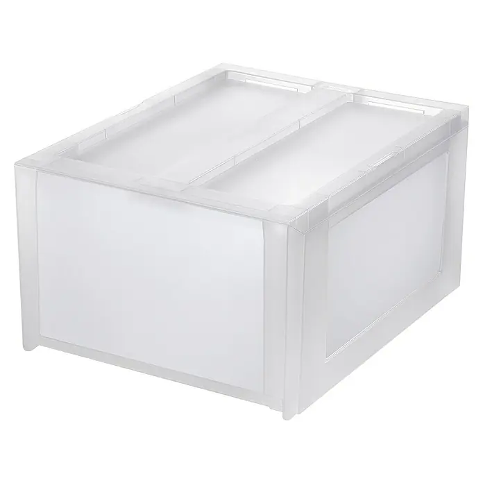 Schubladenbox Modular - L x B x H: 38 x 29 x 20,5 cm, Transparent, Anzahl Schubladen: 1 Stk. - Eine durchsichtige Aufbewahrungsbox aus Kunststoff mit einem Deckel, ideal für die Organisation und Lagerung von Gegenständen.