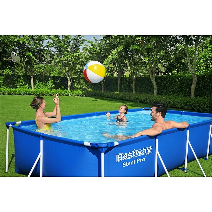 Bestway Opzetzwembad Steel Pro Set 400 (l x b x h: 400 x 211 x 81 cm, Blauw, 5.700 l) | BAUHAUS