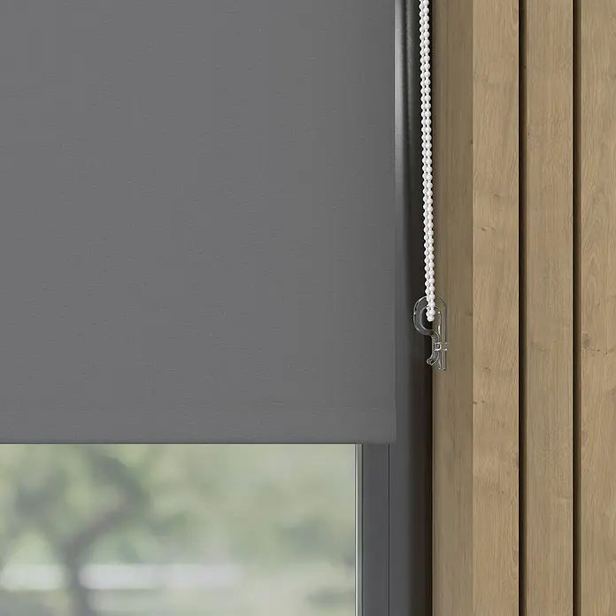 Expo Ambiente Rollo Mini - B x H: 75 x 150 cm, Grau, Uni, Verdunkelnd - Graue Verdunklungsrollos mit Kettenzug zur einfachen Bedienung, ideal für Schlafzimmer und lichtempfindliche Räume.
