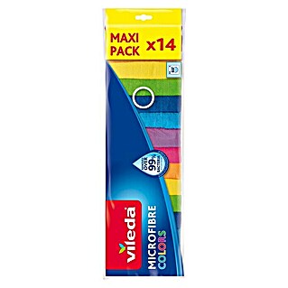 Vileda Microfibre Mikrofasertücher Colors Maxi Pack (14 Stk., Mikrofaser)