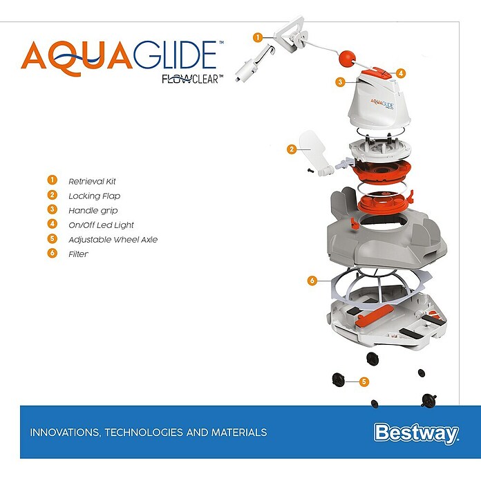 Bestway Flowclear Zwembadrobot Aquaglide (Met accuvoeding) | BAUHAUS