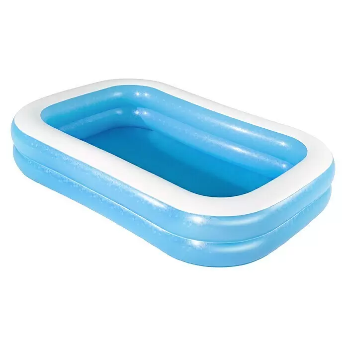 Bestway Family Pool - 262 x 175 x 51 cm, 778 l, Blau/Weiß - Blauer und weißer aufblasbarer Rechteckpool.