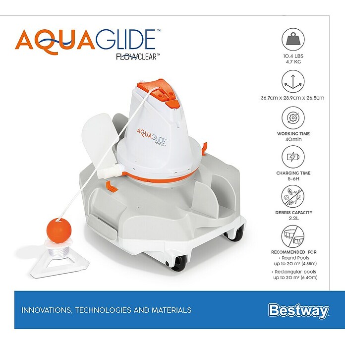 Bestway Flowclear Zwembadrobot Aquaglide (Met accuvoeding) | BAUHAUS