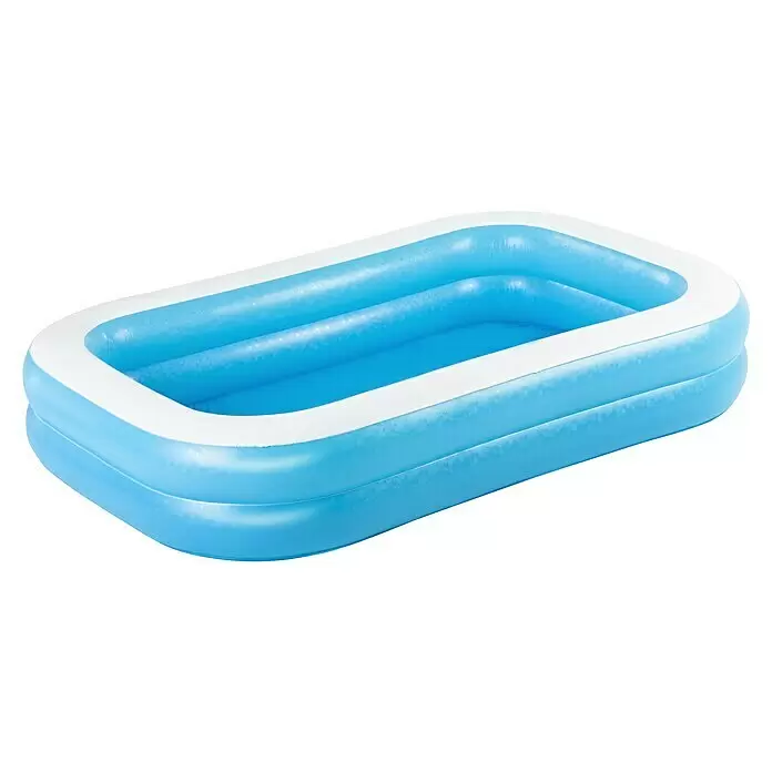 Bestway Family Pool - 262 x 175 x 51 cm, 778 l, Blau/Weiß - Blau-weißer rechteckiger aufblasbarer Planschbecken.