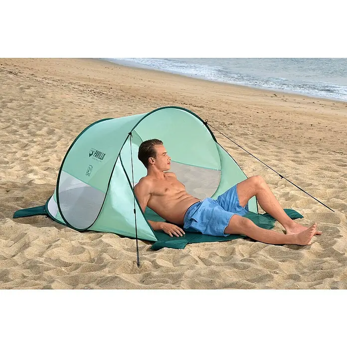Bestway Pavillo Pop-Up StrandmuschelL x B x H: 200 x 120 x 90 cm, Türkis - Der Pavillo Camping Strandzelt bietet optimalen Schutz vor Sonne und Wind am Strand, ideal für entspannte Stunden im Freien.
