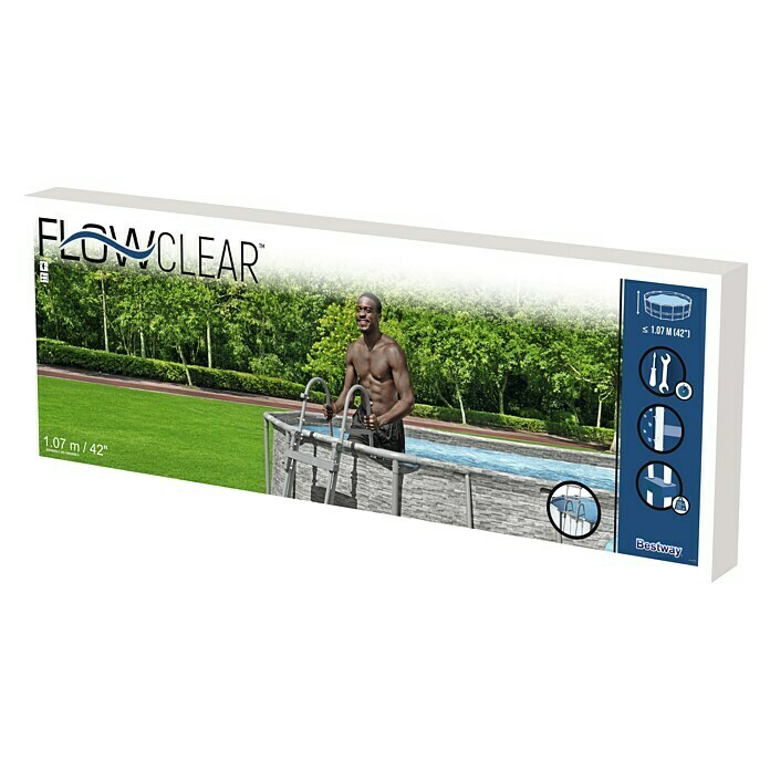 Bestway Flowclear Zwembadladder (Passend bij: Zwembaden tot 107 cm hoogte, Staal) | BAUHAUS