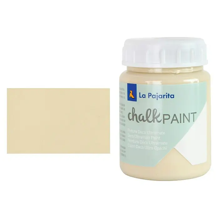 La Pajarita Pintura de tiza Chalk Paint - Dulce lima, 75 ml, Mate - Un bote de pintura de tiza La Pajarita, ideal para decorar y hacer manualidades, junto con un campo de color.
