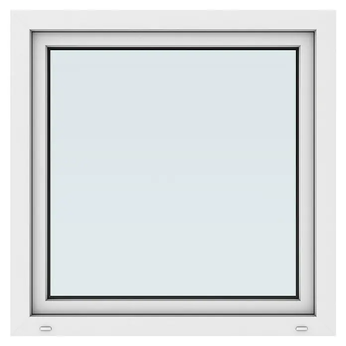 Solid Elements Kunststofffenster New Basic - 100 x 100 cm, Verglasung: 3-fach, DIN Anschlag: Rechts, Weiß - Quadratisches, weißes Fenster mit klarem Glas. Modernes Design für helle Räume und gute Aussicht.