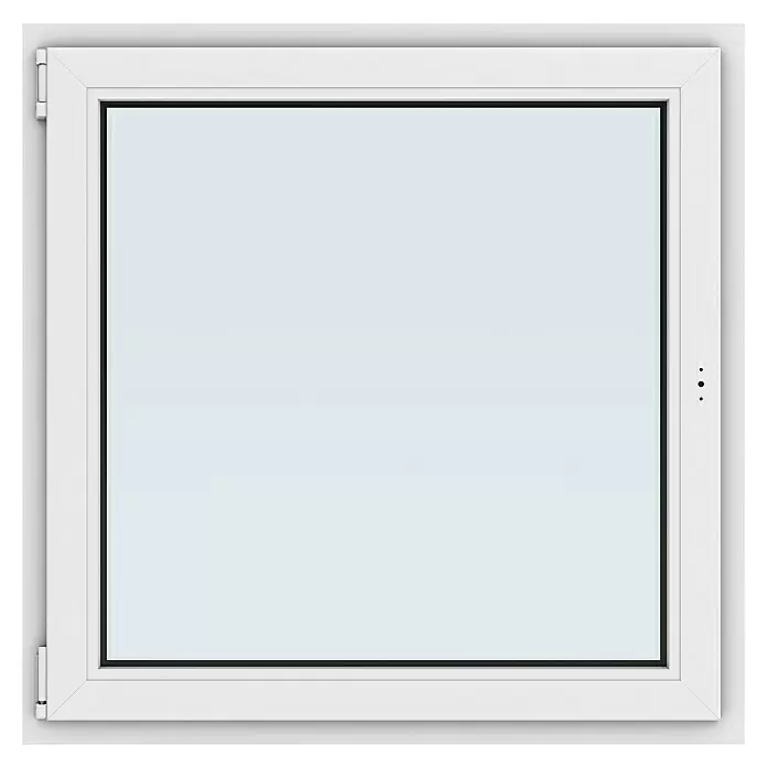 Solid Elements Kunststofffenster Basic - 100 x 100 cm, Verglasung: 3-fach, DIN Anschlag: Links, Außen: Anthrazit Sandstruktur, Innen: Weiß - Quadratisches weißes Drehkippfenster mit Klarglas.