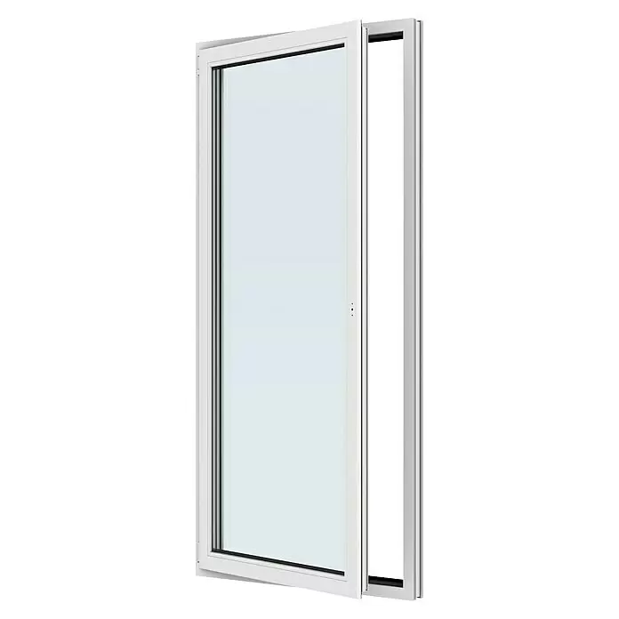 Solid Elements Balkontür New Basic - 100 x 210 cm, Verglasung: 2-fach, DIN Anschlag: Links, Weiß - Diagonale Ansicht