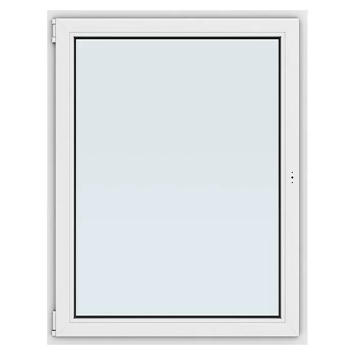 Solid Elements Kunststofffenster Basic - 105 x 135 cm, Verglasung: 3-fach, DIN Anschlag: Links, Außen: Anthrazit Sandstruktur, Innen: Weiß - Rechteckiges weißes Fenster mit sauberem Rahmen und klarer Glasscheibe.