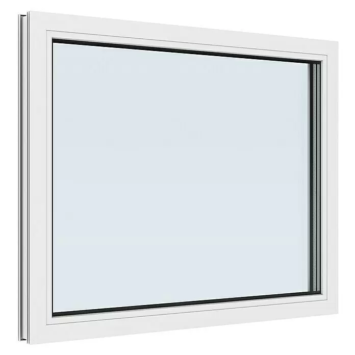 Solid Elements Kunststofffenster New Basic Festverglasung100 x 80 cm, Verglasung: 3-fach, Weiß