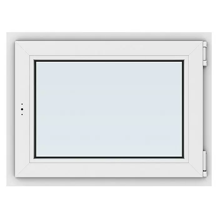 Solid Elements Kunststofffenster Basic - 80 x 60 cm, Verglasung: 3-fach, DIN Anschlag: Rechts, Außen: Anthrazit Sandstruktur, Innen: Weiß - Weißes PVC-Drehfenster mit Doppelverglasung.