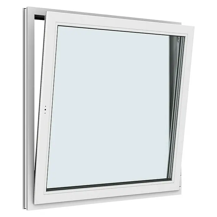 Solid Elements Kunststofffenster New Basic - 120 x 120 cm, Verglasung: 3-fach, DIN Anschlag: Rechts, Weiß - Weißes Kippfenster mit modernem Design. Das Fenster bietet eine ausgezeichnete Isolierung und eine einfache Bedienung für ein komfortables Wohnen.