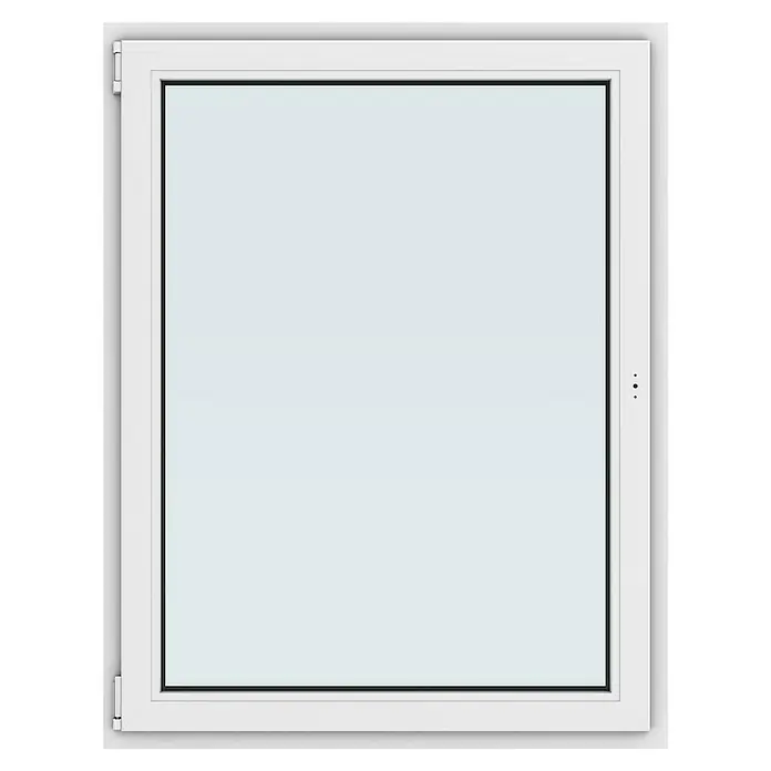 Solid Elements Kunststofffenster New Basic - 105 x 135 cm, Verglasung: 3-fach, DIN Anschlag: Links, Weiß - Weißes, quadratisches Fenster mit klarem Glas. Der Rahmen ist schlicht und modern gestaltet. Ideal für jeden Raum.