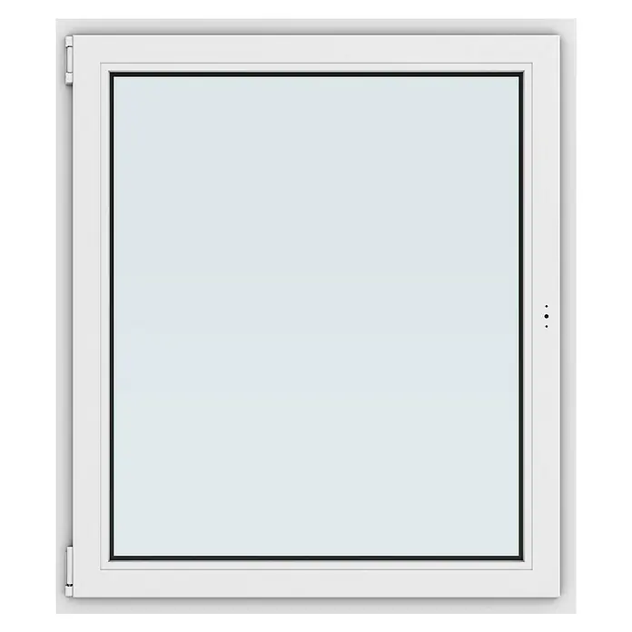 Solid Elements Kunststofffenster New Basic - 105 x 120 cm, Verglasung: 3-fach, DIN Anschlag: Links, Weiß - Weißes Fenster mit quadratischer Form und klarem Glas, ideal für moderne Architektur und helle Räume. Stilvolles Design für jedes Zuhause.