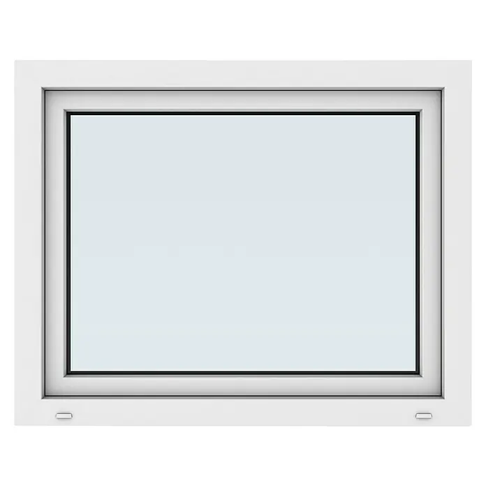 Solid Elements Kunststofffenster New Basic - 100 x 80 cm, Verglasung: 2-fach, DIN Anschlag: Links, Weiß - Nahaufnahme eines weißen Fensters mit klarem Glas. Ideal für modernes Wohndesign und natürliche Beleuchtung.