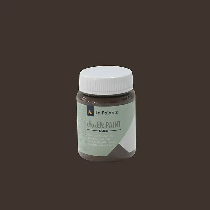 La Pajarita Pintura de tiza Chalk Paint - Marrón glacé, 75 ml, Mate - Un tarro de pintura de tiza Deco de La Pajarita, ideal para muebles y proyectos de bricolaje.