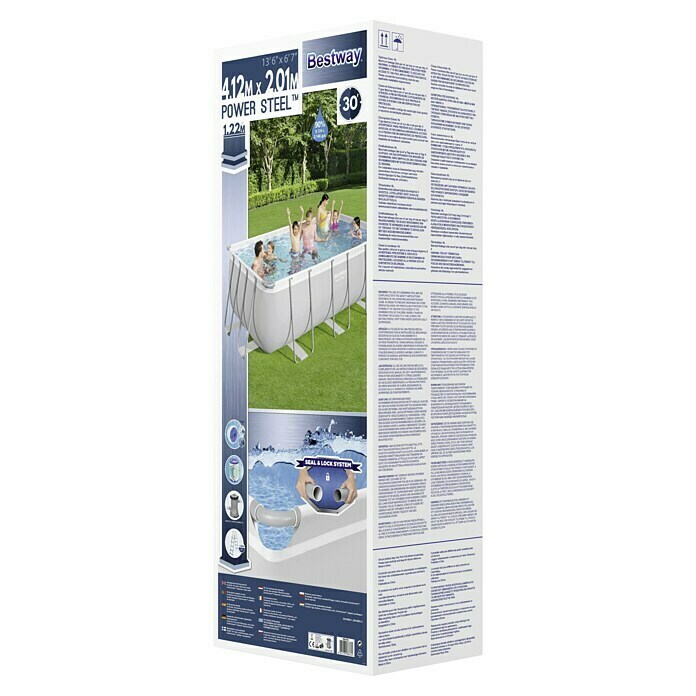 Bestway Opzetzwembad Steel Pro Max Set 412 (l x b x h: 412 x 201 x 122 cm, Grijs, 8.124 l) | BAUHAUS
