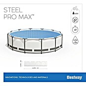 Bestway Opzetzwembad Steel Pro Max Set 427x107 (Ø x h: 427 x 107 cm, Grijs, 13.030 l) | BAUHAUS