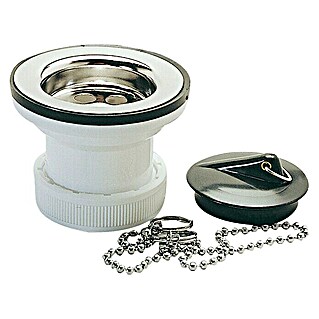 Válvula de desagüe para lavabo y bidé en envase (1¼'', Plateado)
