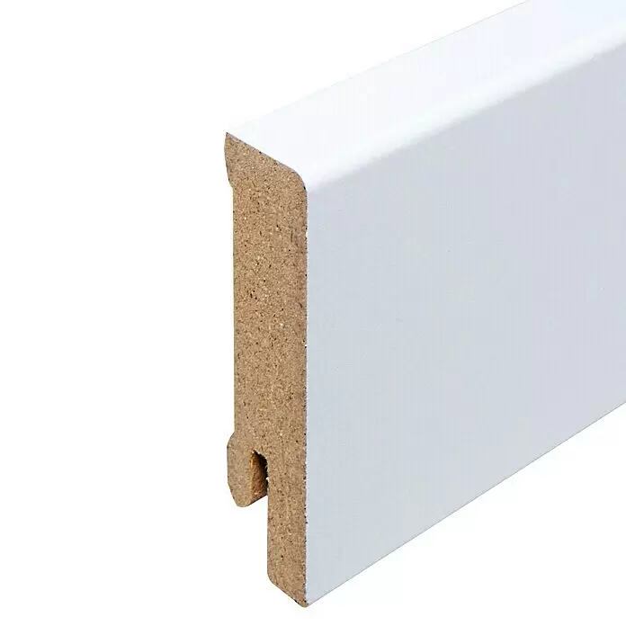 Sockelleiste - 240 x 1,6 x 5,8 cm, MDF, Lichtgrau - Detailaufnahme