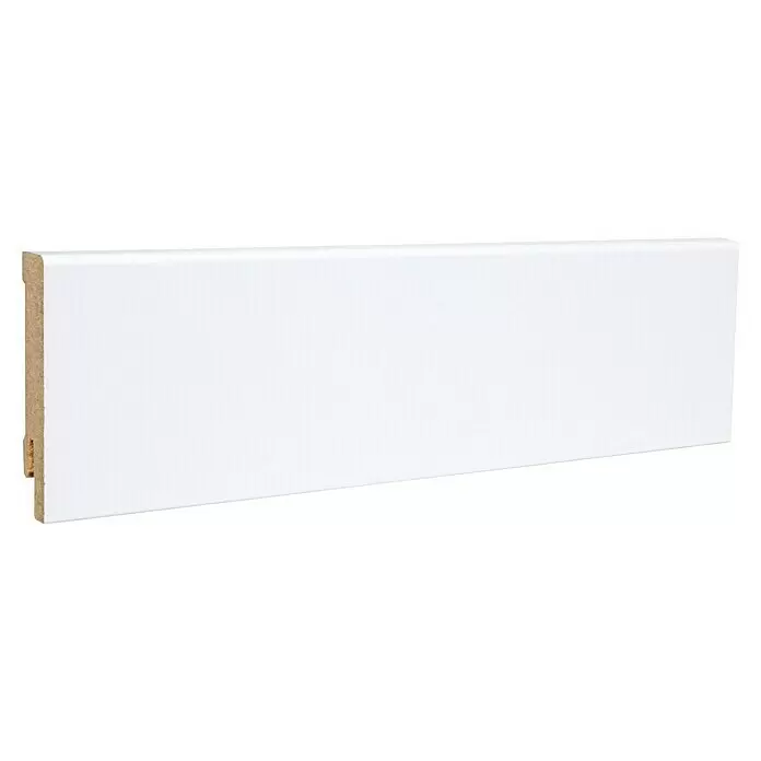 Sockelleiste - 240 x 1,6 x 5,8 cm, MDF, Lichtgrau - Diagonale Ansicht
