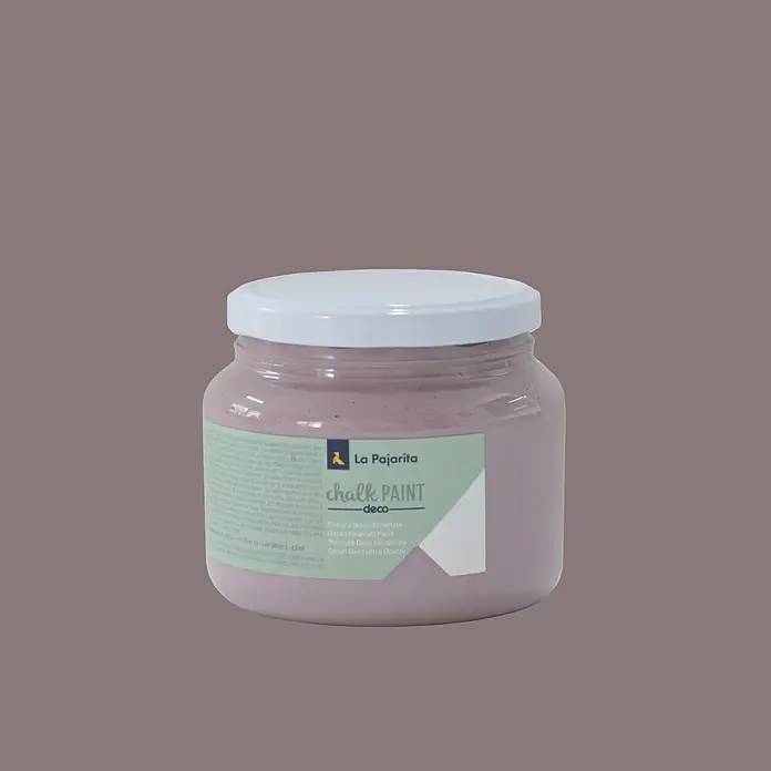 La Pajarita Pintura de tiza Chalk Paint - Malva fumée, 500 ml, Mate - Primer plano de la pintura de tiza "La Pajarita" Deco Ultra Opach, ideal para proyectos DIY y decorar muebles.