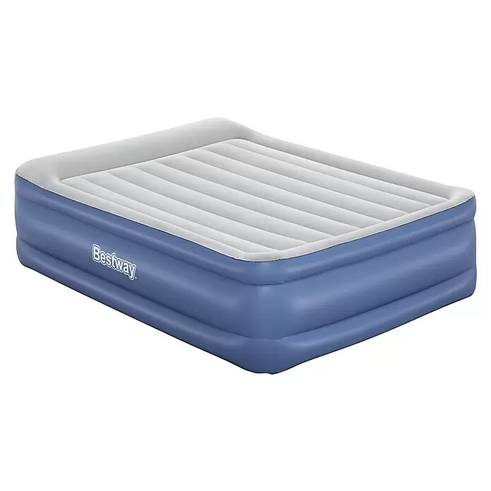 Bestway Luftbett Vento - L x B x H: 203 x 152 x 56 cm, Integrierte Luftpumpe - Diagonale Ansicht