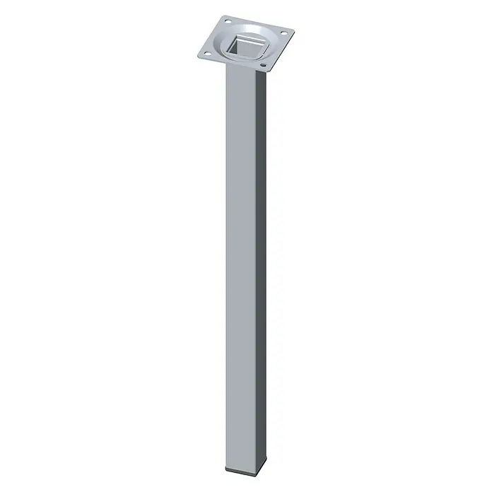 Element System Pata para muebles - L x An x Al: 2,5 x 2,5 x 40 cm, Capacidad de carga: 30 kg, Acero, Cromo - Pata de mesa plateada con sección cuadrada y placa de montaje para construcciones de muebles.