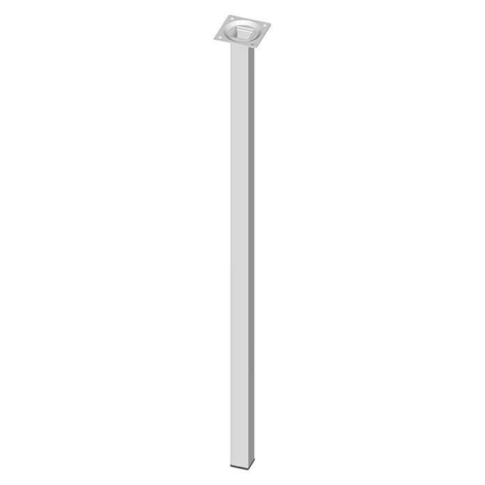 Element System Pata de tubo de acero cuadrangular (L x An x Al: 25 x 25 x 800 mm, Blanco)