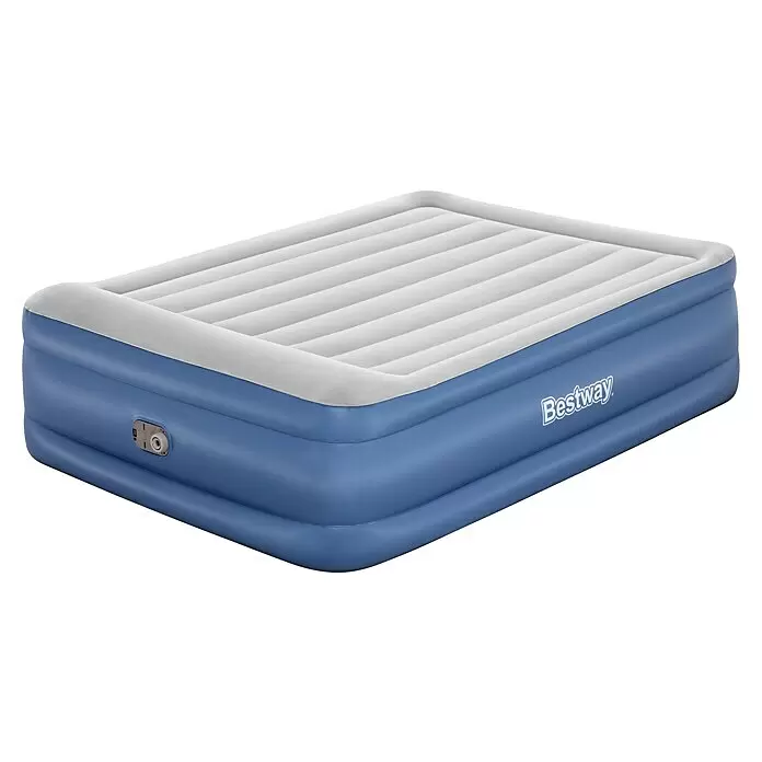 Bestway Luftbett Vento - L x B x H: 203 x 152 x 56 cm, Integrierte Luftpumpe - Diagonale Ansicht