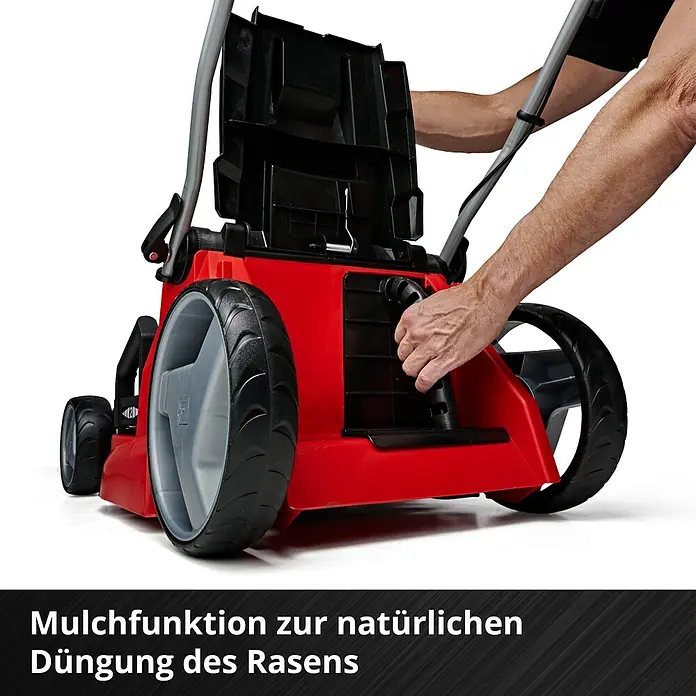 Einhell Power X-Change 18V Akku-Rasenmäher GE-CM 43 Li M Kit - 18 V, 2 Akkus, 4 Ah, Schnittbreite: 43 cm - Mulchfunktion zur natürlichen Düngung des Rasens.