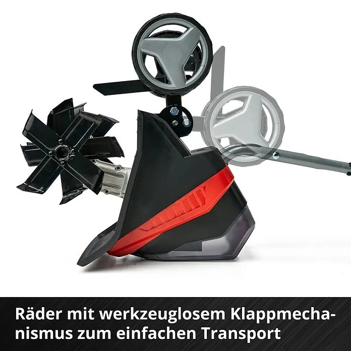 Einhell Power X-Change 18V Akku-Bodenhacke GE-CR 30 Li-Solo - Anzahl Akkus: Ohne Akku, Li-Ionen - Gerät mit Rädern und werkzeuglosem Klappmechanismus für einfachen Transport. Der Bodenbearbeiter erleichtert die Gartenarbeit.