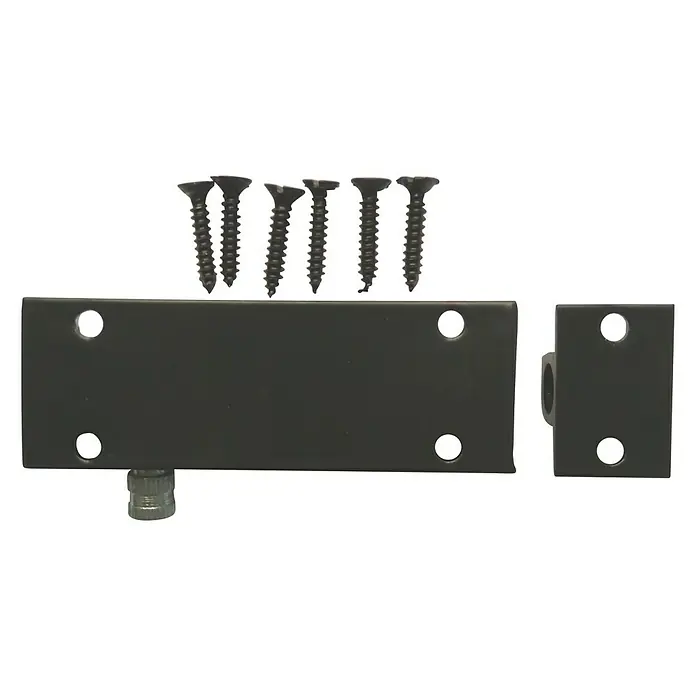 Cerradura adicional para ventanas - Largo: 100 mm, Aluminio, Negro - Cerradura de puerta corredera metálica negra con seis tornillos para una instalación fácil y segura.